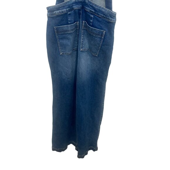 Evereve wide leg overall denim classic bib style 24 - Picture 9 of 13